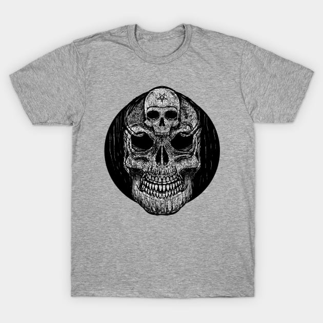 Creepy skull face T-Shirt by DeathAnarchy